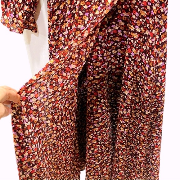 MADEWELL Like New Clipdot Spring Prairie Long Sleeve Crossover MIDI Dress Size 0 - Picture 7 of 9